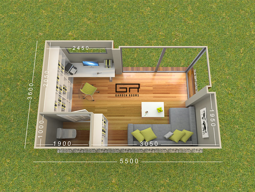 Garden Room Ireland - Cube 20 - Floor Plan