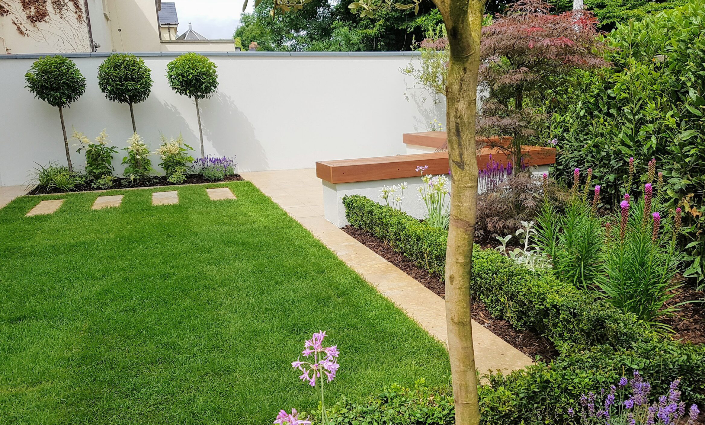 low clipped hedges are a great way to delineate areas within a garden
