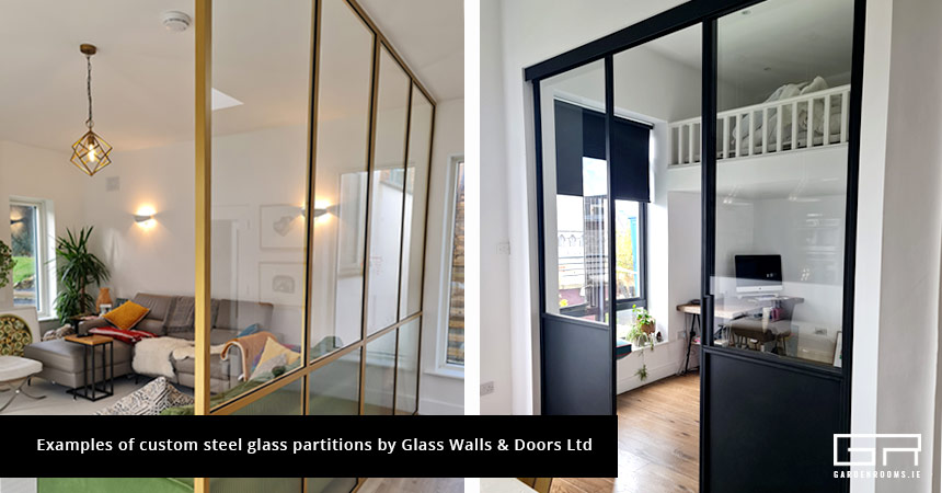 Glass Wall Door Partitions for Garden Rooms